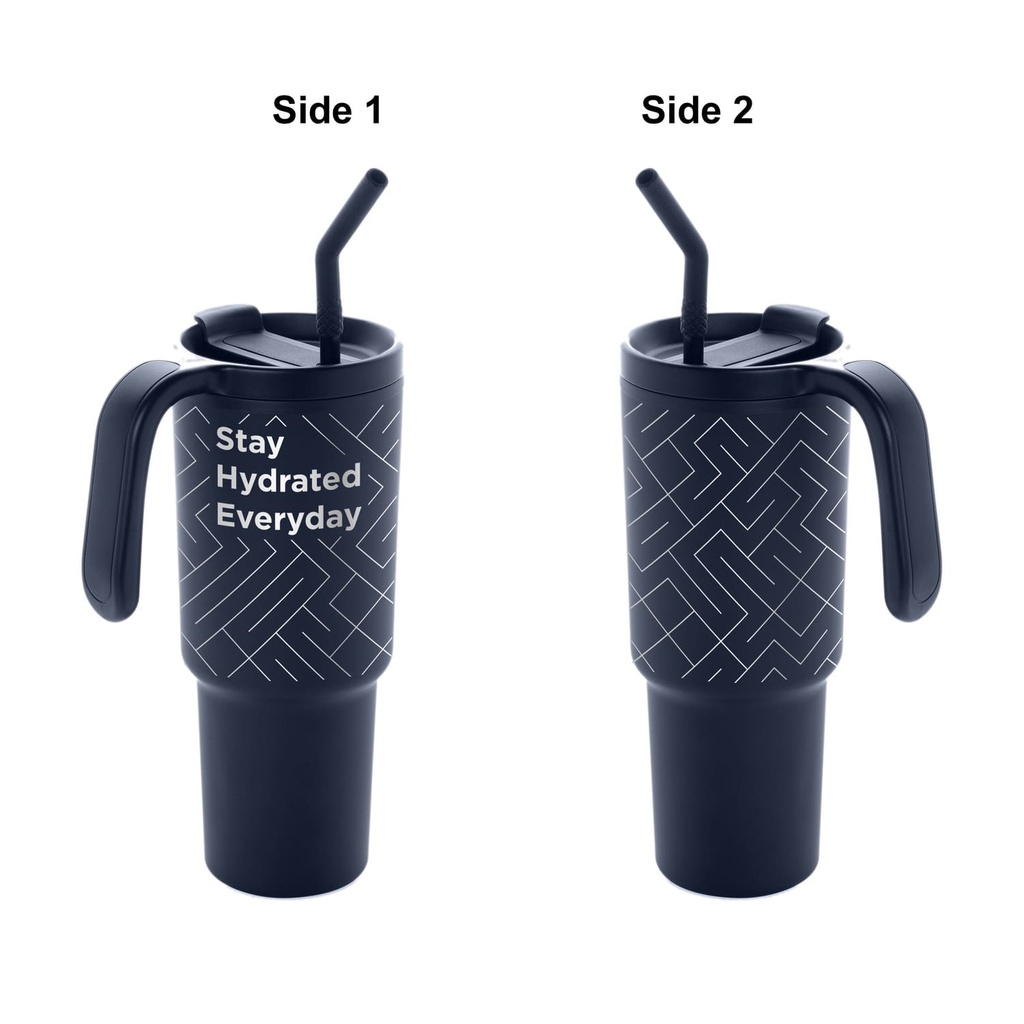 FORZA 360 - Hans Larsen Recycled Stainless Steel/PP Tumbler with 360 Branding - Navy Blue