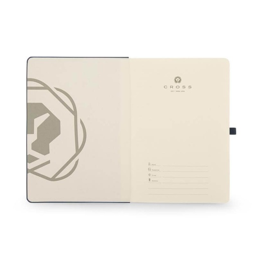  CROSS HARDCOVER A5 NOTEBOOK + PEN + LEATHER CARD HOLDER  - NAVY BLUE
